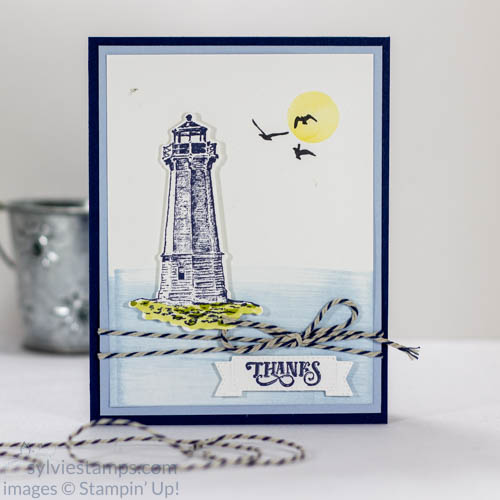 cool handmade card with lighthouse
