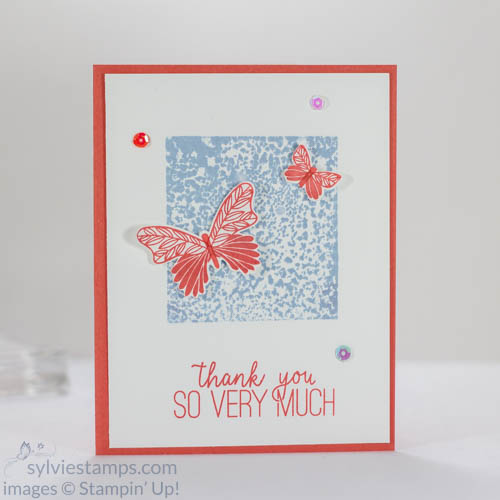 cute thank you card with butterfly gala stamp set from stampin up