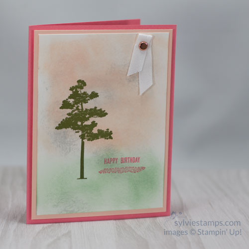 cool birthday card ideas, using rooted in nature stamp set and sponging