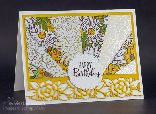 cheerful handmade birthday card with a sunburst technique.